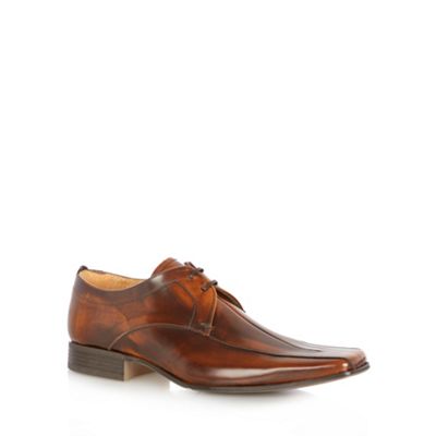 Designer Brown 'Philip' leather tramline shoes
